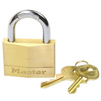 玛斯特（Master Lock）黄铜挂锁家用实心仓库大门锁150MCND定制-免费激光刻字