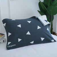 AVIVI 艾薇 纯棉枕巾一个加大情侣儿童枕巾三层纱布夹棉枕头巾 方位蓝50