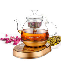 定制产品 全自动煮茶器 黑茶煮茶壶养生壶 玻璃蒸汽烧茶壶电茶壶A-55 金黄色