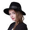 诗丹凯萨平顶大沿男女通用羊毛礼帽时尚英伦爵士帽 FM072001 黑色 55cm-57cm