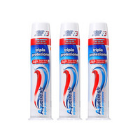 Aquafresh 按压式亮白去渍三效合一直立牙膏 100ml*3 *3件