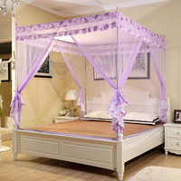 红瑞家纺 三开门方顶加密双拉链蚊帐 坐床式 紫色 1.5米床