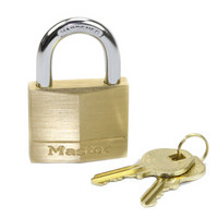 玛斯特（Master Lock）黄铜挂锁家用实心仓库大门锁140MCND 定制-免费激光刻字