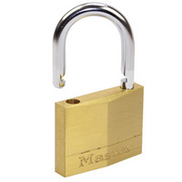 玛斯特（Master Lock）黄铜挂锁家用实心仓库大门锁160MCND定制-免费激光刻字