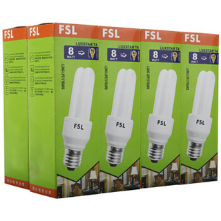 FSL/佛山照明 节能灯 T4-2U-8W-E27-3000 8W 暖白光
