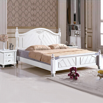 奈高NG实木床现代简约象牙白实木