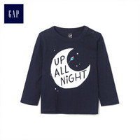 Gap旗舰店 男婴 舒适妙趣图案长袖T恤399519 海军蓝色 3-6M