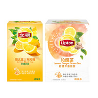 立顿（Lipton）元气满满组合（沁醒茶柠檬干姜绿茶调味茶+阳光意大利风情柠檬红茶）共35包