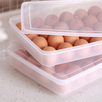 四万公里 鸡蛋盒 冰箱保鲜收纳盒 速冻饺子混沌盒 塑料密封食品储物盒 24格 SWJ2504