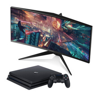 Alienware 外星人 AW3418HW 34.1英寸 显示器+PlayStation 4 Pro游戏主机套装 2560×1080 160Hz 3800R IPS