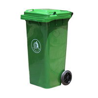 冰禹 BY-626 垃圾桶 塑料 长方形户外 环保垃圾桶 物业环卫箱 绿色 加厚120升轮+轴