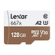 Lexar 雷克沙 TF卡 667X A2 microSD存储卡 128GB