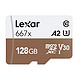 Lexar 雷克沙 667x microSDXC A2 UHS-I U3 TF存储卡 128GB