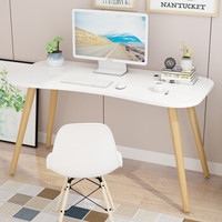 雅美乐 电脑桌 北欧实木腿书桌台式学习桌子暖白色板+原木色腿YDS101