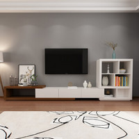 A家家具 电视柜 北欧现代简约客厅家具 可伸缩电视柜（双色可选 留言客服）电视柜+边柜 DB1406