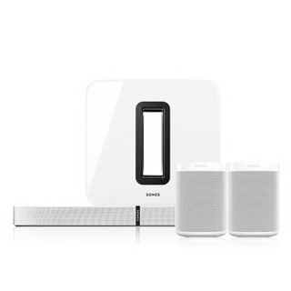SONOS 家庭智能音响系统 WiFi无线智能家庭影院5.1 PLAYBASE+SUB+one*2白色经典套装