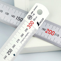SHINWA 21574 日本企鹅牌不锈钢直尺钢直尺高精度直尺加厚钢板尺亚光刻度尺测量工具300MM（2只装）