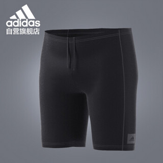 阿迪达斯 adidas 男士及膝游泳裤平滑柔科技面料有效抗氯经典黑色泳裤 BP5399 XL