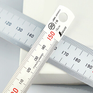SHINWA 21573 日本企鹅牌不锈钢直尺钢直尺高精度直尺加厚钢板尺亚光刻度尺测量工具150MM（6只装）
