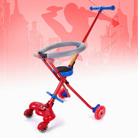 迪士尼(Disney)儿童四轮手推车 轻便可折叠遛娃车 宝宝婴儿推车蜘蛛侠VCA82016-S