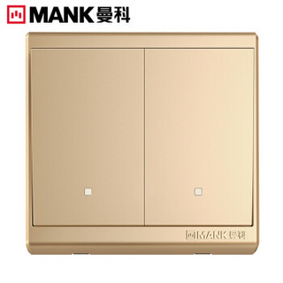 曼科 （MANK）御家时尚金 二位单控开关 86暗装开关插座面板16AX 250V~