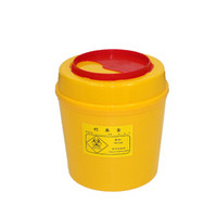 魅祥 黄色利器盒 卫生所锐器盒 小型废物桶 圆形5L(10个)  可定制