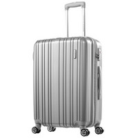 AMERICAN 男女商务静音飞机轮行李箱大容量可扩展 28英寸TSA密码锁旅行箱79B银灰色