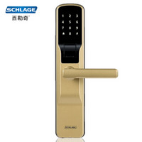 西勒奇（SCHLAGE）智能指纹锁SE1201电子锁C级锁芯家用防盗门密码锁 时尚金