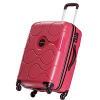 KAMILIANT 卡米龙拉杆箱行李箱男旅行箱女密码箱托运箱潮流波纹轻盈坚韧AM6清新粉色24英寸