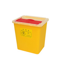魅祥 黄色利器盒 卫生所锐器盒 小型废物桶 方形8L(10个)  可定制