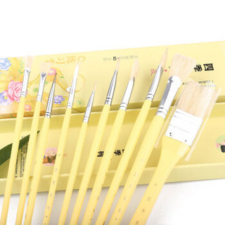 青竹画材（CHINJOO） 美院派水粉颜料画笔套装 夏季10支/盒