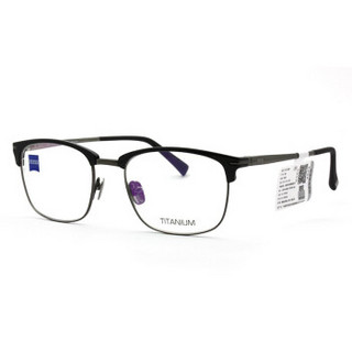 蔡司眼镜（Zeiss Eyewear）男女款 全框枪色黑色镜框眼镜框眼镜架 ZS-30008-F092 53MM