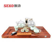 新功（SEKO）智能茶具花梨木茶盘四合一茶具套装整块实木功夫茶具 F176配F101