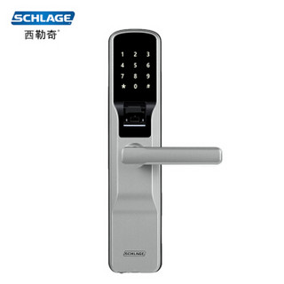 西勒奇（SCHLAGE）智能指纹锁SE1201电子锁C级锁芯家用防盗门密码锁 太空银