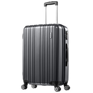 AMERICAN  男女商务静音飞机轮行李箱大容量可扩展 24英寸TSA密码锁旅行箱79B灰色