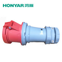 鸿雁（HONYAR）工业连接器/母头 工业插座 四芯 4P 32A 400V 红