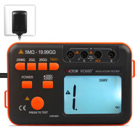 VICTOR 胜利仪器 兆欧表 绝缘电阻测试仪 1000V/2500V 数字摇表 VC60D+配电源适配器