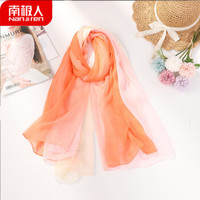 南极人丝巾女春夏防晒长款纱巾百搭披肩围巾两用沙滩巾N2E8X938022 橘粉渐变