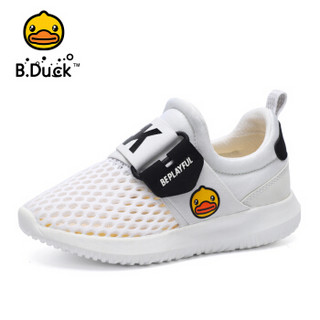 小黄鸭（B.Duck）童鞋男童运动鞋 网面透气休闲跑步鞋 B298A3906白色34
