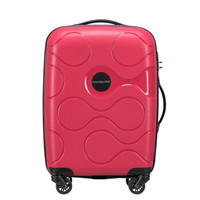 KAMILIANT 卡米龙拉杆箱行李箱男旅行箱女密码箱托运箱潮流波纹轻盈坚韧AM6清新粉色28英寸