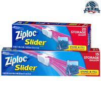 Ziploc 密保诺 美国进口 加厚拉链式可站立密实袋 零食果蔬保鲜袋 收纳袋 大15 中20