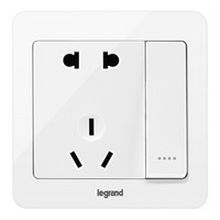 legrand 罗格朗 开关插座面板 逸典玉兰白10A一开五孔带开关插座