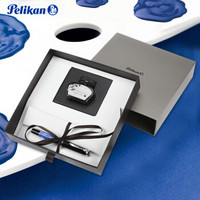 百利金（Pelikan）M205 德国进口树脂笔身钢笔墨水笔方礼盒-蓝色大理石EF