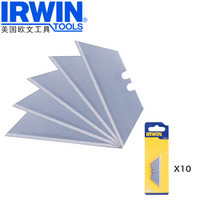 欧文（IRWIN）双金属梯形美工刀片 割刀片 裁纸刀 碳钢梯形刀片(5片装) 十包