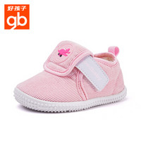好孩子（gb）童鞋学步鞋儿童鞋婴儿软底防滑宝宝鞋 18FWLT003 卡通粉红色 19码/鞋内长130