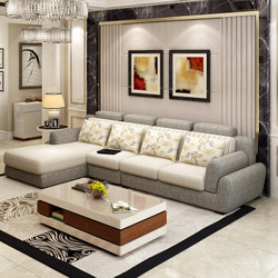 A家家具现代简约布艺沙发 三人位+左贵妃位 DB1512