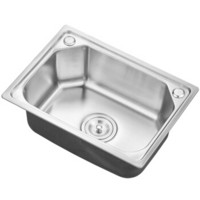 安华（ANNWA）201拉丝不锈钢单槽菜盆洗碗池 整体拉伸单盆厨用水槽N1SC915L