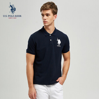 U.S. POLO ASSN. Polo衫男2019年新品男士短袖T恤纯棉多色男短袖衫美式休闲男上装6017965AL 藏蓝色 M/170