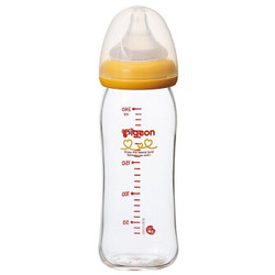 贝亲（Pigeon） 玻璃奶瓶 240ml 黄色 仿母乳宽口径耐热玻璃奶瓶 日本原装进口 *6件