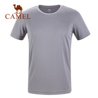 骆驼（CAMEL）瑜伽服上衣短袖速干男女款宽松跑步健身服运动T恤 T9S2Y6147/T9S1Y6146 灰色 男 XXXL